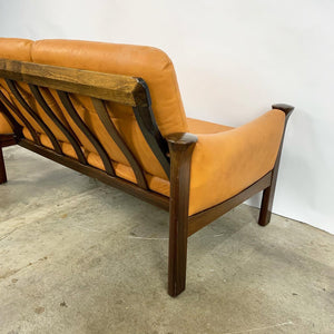 Danish Leather & Rosewood Loveseat Designed by Arne Vodder for Cado (FREE SHIPPING)
