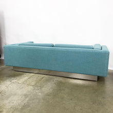 Load image into Gallery viewer, Modern Sofa With New Upholstery &amp; a Chrome Plinth Base by Metropolitan Furniture