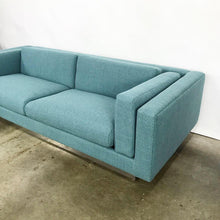 Load image into Gallery viewer, Modern Sofa With New Upholstery &amp; a Chrome Plinth Base by Metropolitan Furniture