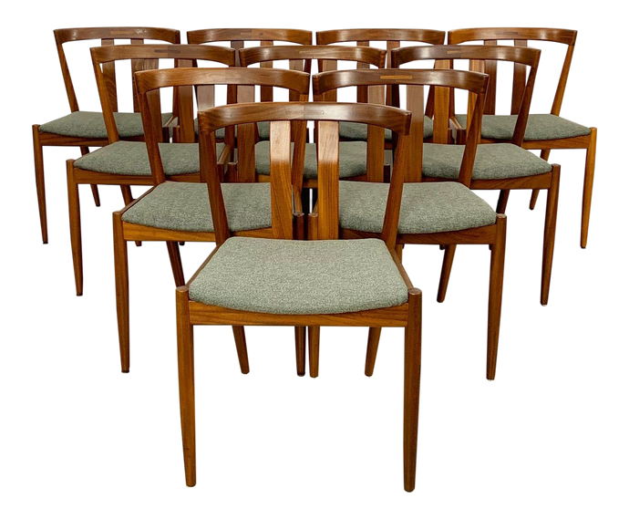 Newly Refinished & Reupholstered Set of 10 Dining Chairs (FREE SHIPPING)