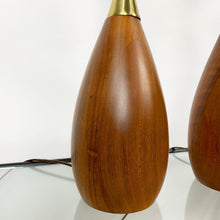 Load image into Gallery viewer, Pair of Mid Century Modern Walnut &amp; Brass Lamps Designed by Tony Paul for Westwood Industries (FREE SHIPPING)
