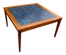Load image into Gallery viewer, Rosewood &amp; Blue Tile Top Danish Coffee Table (FREE SHIPPING)