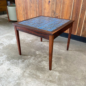 Rosewood & Tile Top Danish Side Table (FREE SHIPPING)