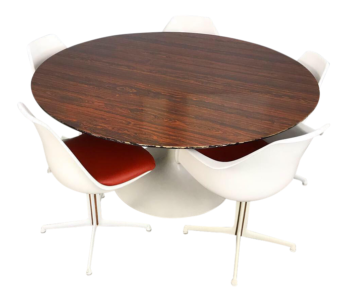 Burke Dining Set With Rosewood Tulip Table (FREE SHIPPING)