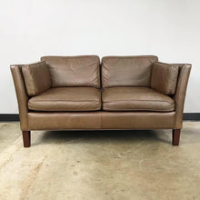 Load image into Gallery viewer, Danish Modern Leather Loveseat in the Style of Børge Mogensen (FREE SHIPPING)
