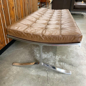 Large Leather & Chrome Daybead/Bench Designed by Nicos Zographos (FREE SHIPPING)