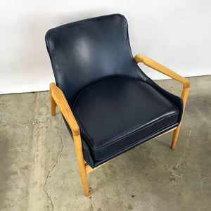 Newly Upholstered Leather Easy Chair by Ib Kofod Larsen (FREE SHIPPING)