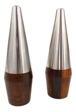 Load image into Gallery viewer, Pair of Danish Rosewood &amp; Chrome Salt &amp; Pepper Shakers (FREE SHIPPING)