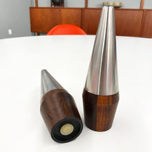 Load image into Gallery viewer, Pair of Danish Rosewood &amp; Chrome Salt &amp; Pepper Shakers (FREE SHIPPING)