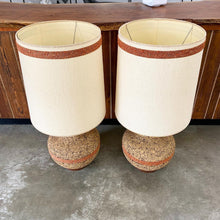 Load image into Gallery viewer, Pair of Large Mid Century Modern Cork Lamps (FREE SHIPPING)