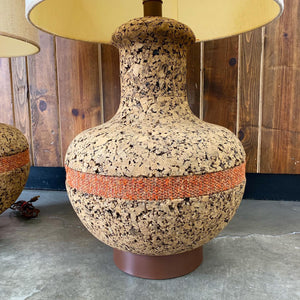 Pair of Large Mid Century Modern Cork Lamps (FREE SHIPPING)