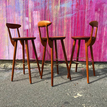 Load image into Gallery viewer, Set of 3 Danish Teak Barstools by Kurt Østervig (FREE SHIPPING)