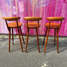 Load image into Gallery viewer, Set of 3 Danish Teak Barstools by Kurt Østervig (FREE SHIPPING)