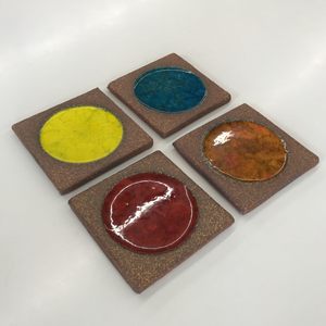 Set of 4 Ceramic Coasters by Brent Bennett (FREE SHIPPING)