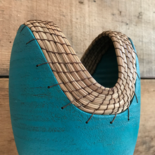 Load image into Gallery viewer, Teal Hand Thrown Ceramic Vase (FREE SHIPPING)
